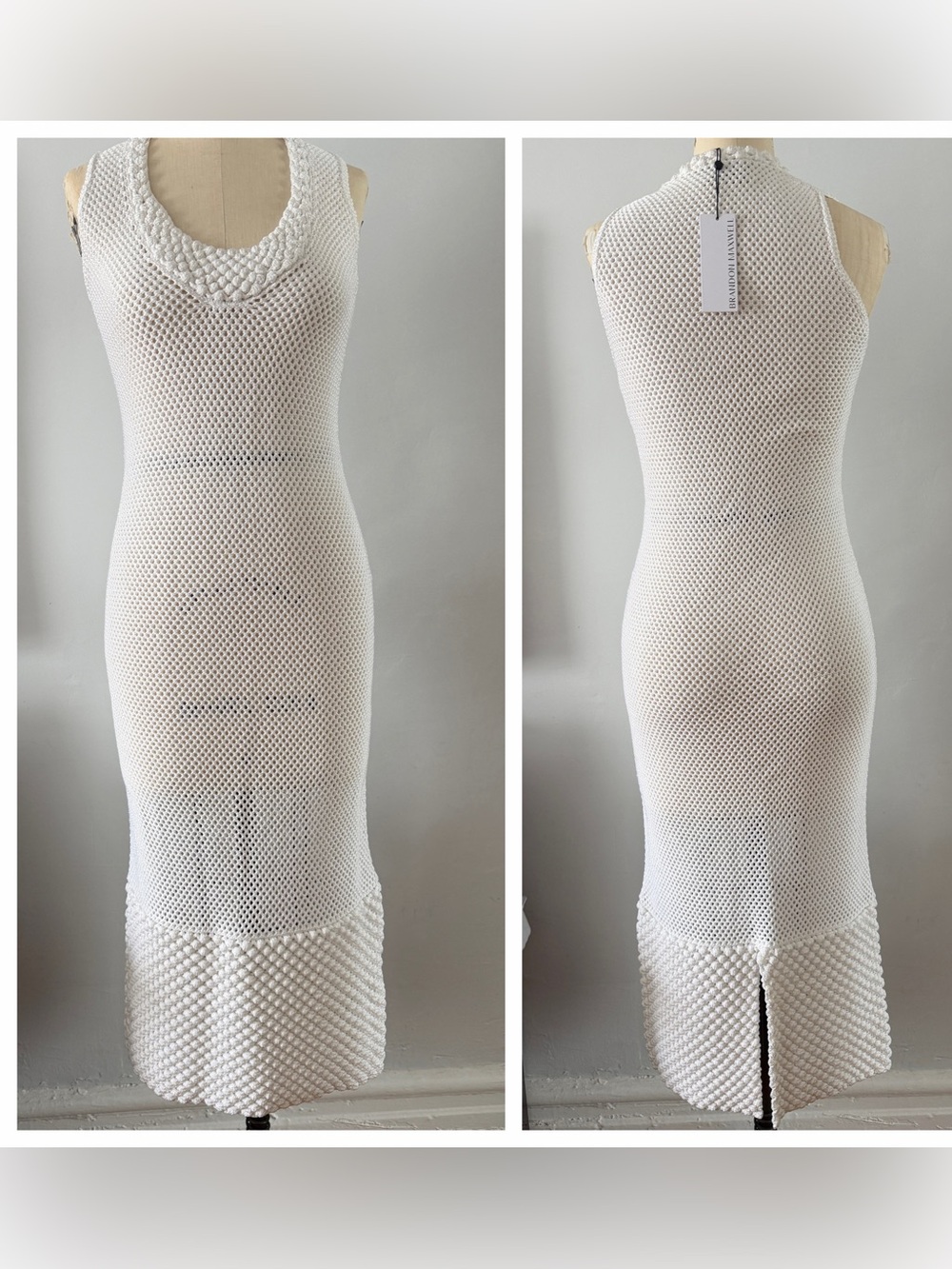 White Knit Midi Dress